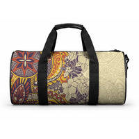Polynesia Duffle Bag Hibiscus and Hawaiian Tribal Tattoo Retro Style Tan Color LT9 One size Tan - Polynesian Pride