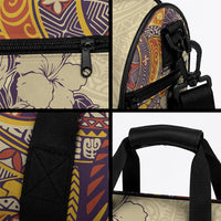 Polynesia Duffle Bag Hibiscus and Hawaiian Tribal Tattoo Retro Style Tan Color LT9 - Polynesian Pride