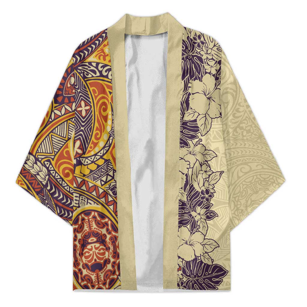 Polynesia Kimono Hibiscus Hawaiian Tribal Tattoo Retro Tan LT9 Unisex Tan - Polynesian Pride