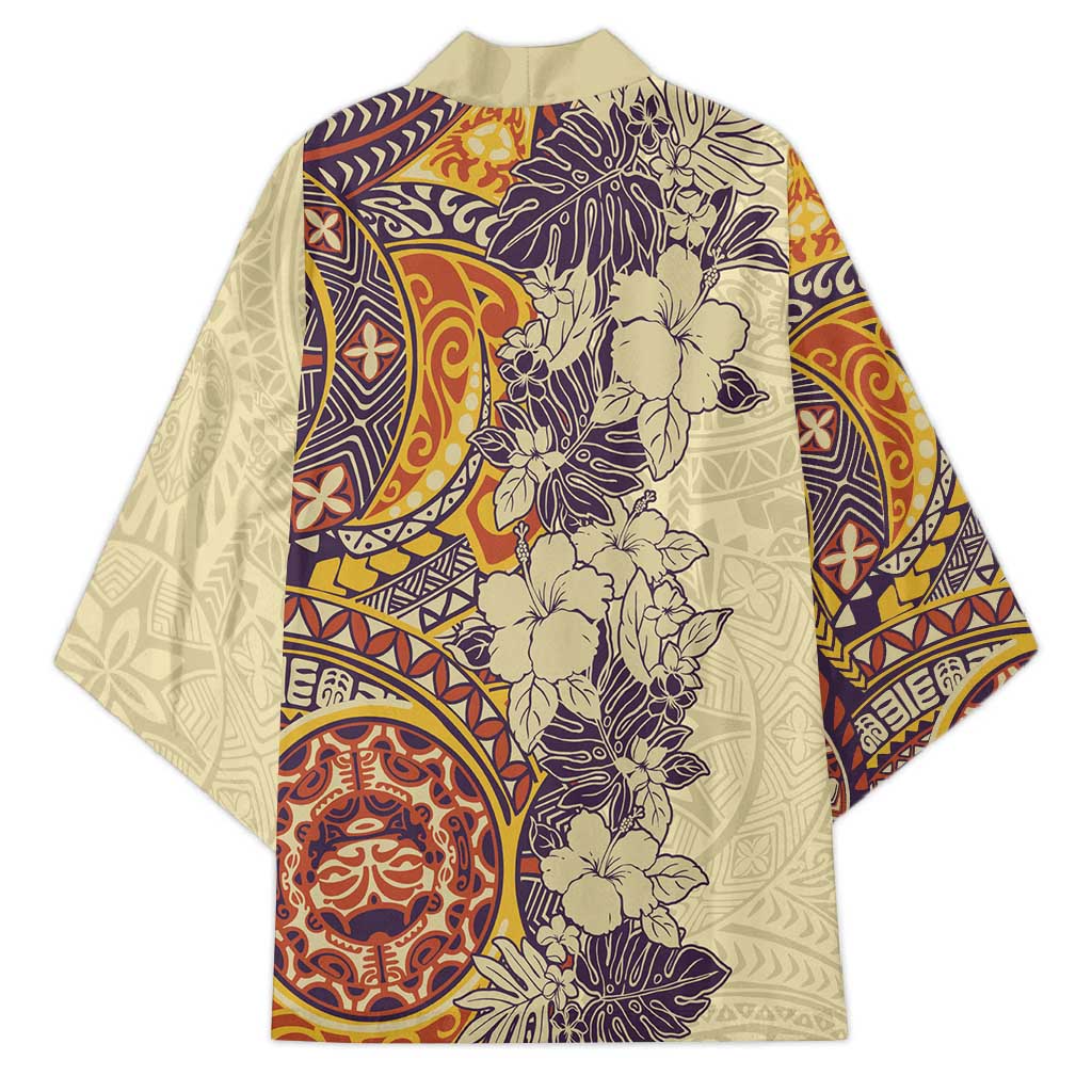 Polynesia Kimono Hibiscus Hawaiian Tribal Tattoo Retro Tan LT9 - Polynesian Pride