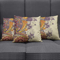 Polynesia Pillow Cover Hibiscus Hawaiian Tribal Tattoo Retro Tan - Polynesian Pride
