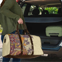 Polynesia Travel Bag Hibiscus Hawaiian Tribal Tattoo Retro Tan - Polynesian Pride