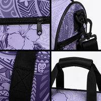 Polynesia Duffle Bag Hibiscus and Hawaiian Tribal Tattoo Retro Style Violet Color LT9 - Polynesian Pride