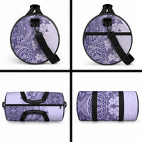 Polynesia Duffle Bag Hibiscus and Hawaiian Tribal Tattoo Retro Style Violet Color LT9 - Polynesian Pride