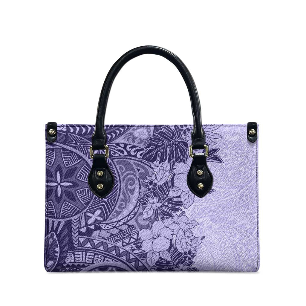 Polynesia Leather Bag Hibiscus Hawaiian Tribal Tattoo Retro Violet LT9 - Polynesian Pride
