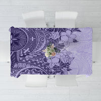 Polynesia Tablecloth Hibiscus and Hawaiian Tribal Tattoo Retro Style Violet Color LT9 Violet - Polynesian Pride