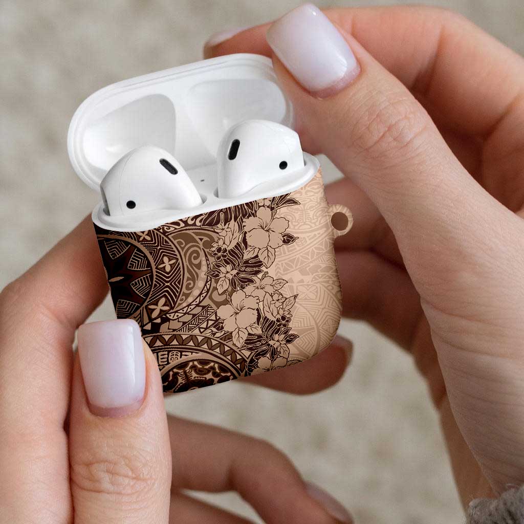 Polynesia AirPods Case Hibiscus Hawaiian Tribal Tattoo Retro Pink Pastel - Polynesian Pride