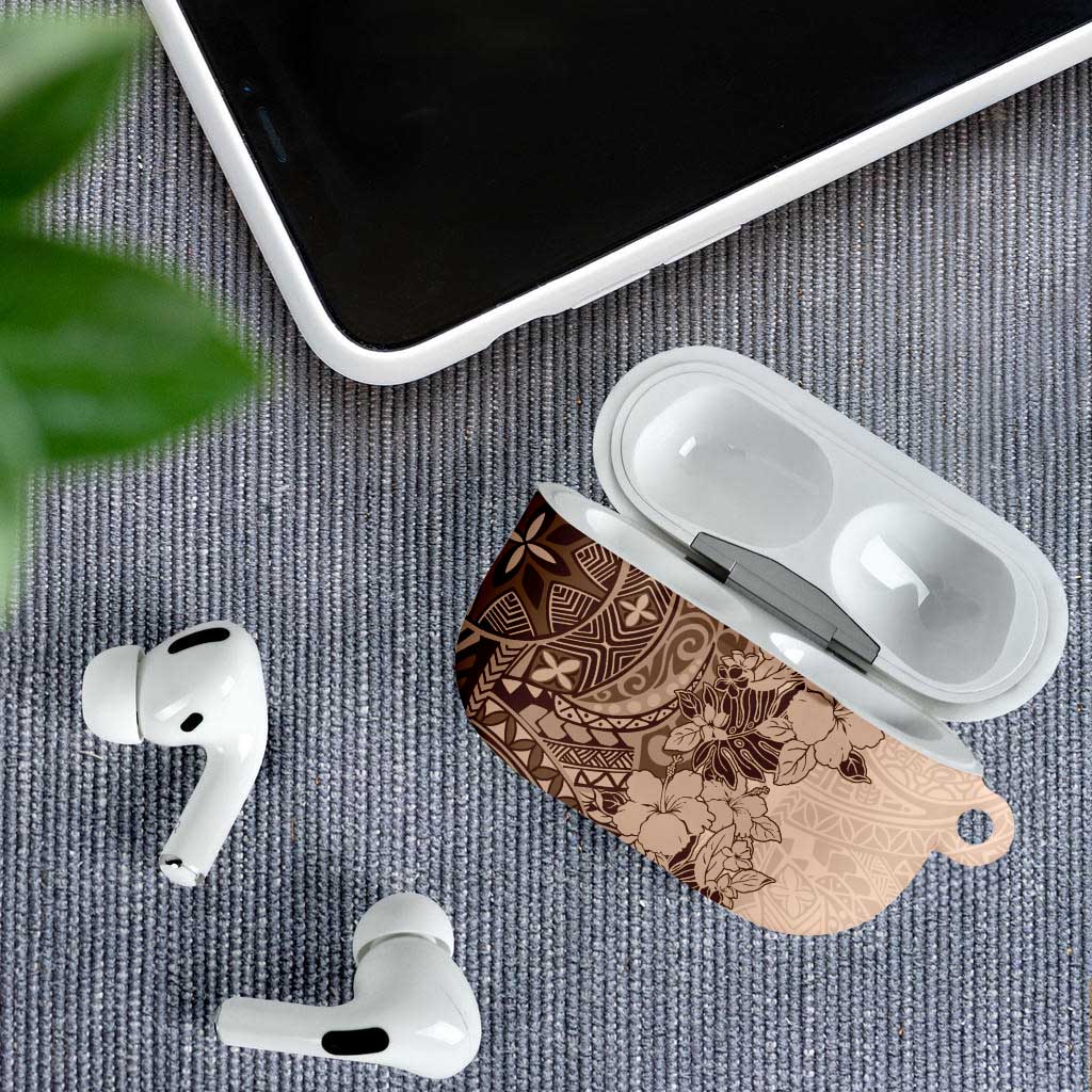 Polynesia AirPods Case Hibiscus Hawaiian Tribal Tattoo Retro Pink Pastel - Polynesian Pride