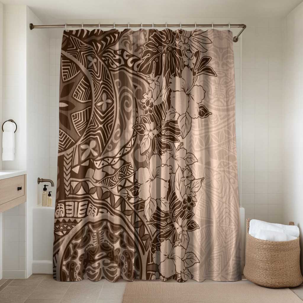 Polynesia Bathroom Set Hibiscus Hawaiian Tribal Tattoo Retro Pink Pastel - Polynesian Pride