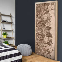 Polynesia Door Cover Hibiscus Hawaiian Tribal Tattoo Retro Pink Pastel - Polynesian Pride
