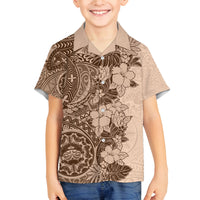 Polynesia Family Matching Tank Maxi Dress and Hawaiian Shirt Hibiscus and Hawaiian Tribal Tattoo Retro Style Pink Pastel LT9 Son's Shirt Pink Pastel - Polynesian Pride