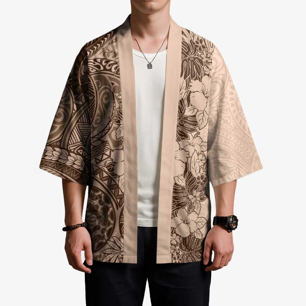 Polynesia Kimono Hibiscus Hawaiian Tribal Tattoo Retro Pink Pastel - Polynesian Pride