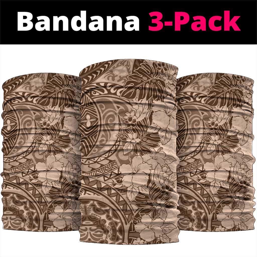 Polynesia Neck Gaiter Hibiscus Hawaiian Tribal Tattoo Retro Pink Pastel - Polynesian Pride