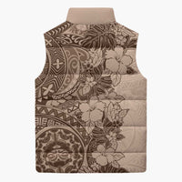Polynesia Sleeveless Puffer Jacket Hibiscus Hawaiian Tribal Tattoo Retro Pink Pastel - Polynesian Pride