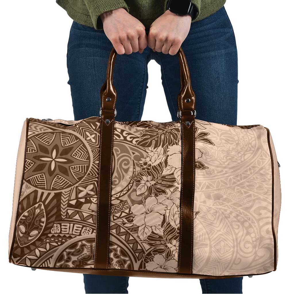 Polynesia Travel Bag Hibiscus Hawaiian Tribal Tattoo Retro Pink Pastel - Polynesian Pride