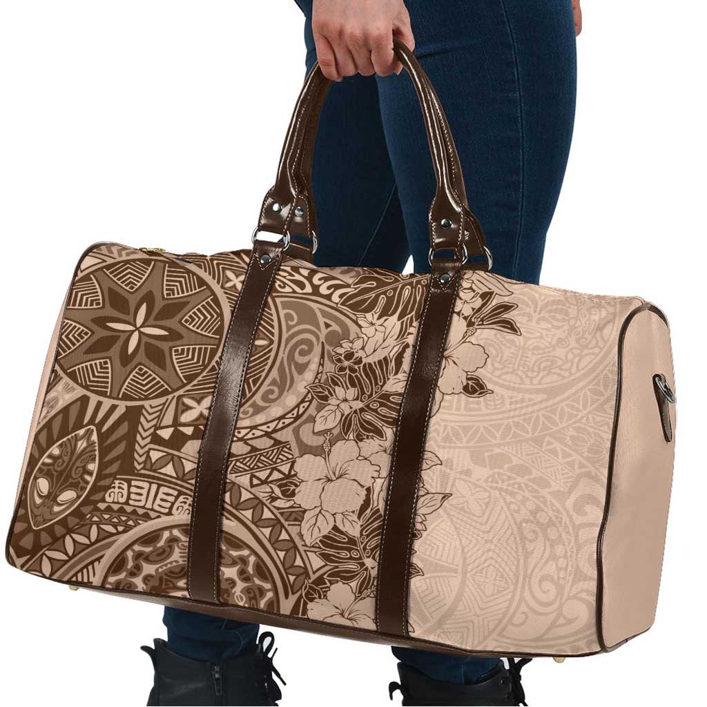 Polynesia Travel Bag Hibiscus Hawaiian Tribal Tattoo Retro Pink Pastel - Polynesian Pride