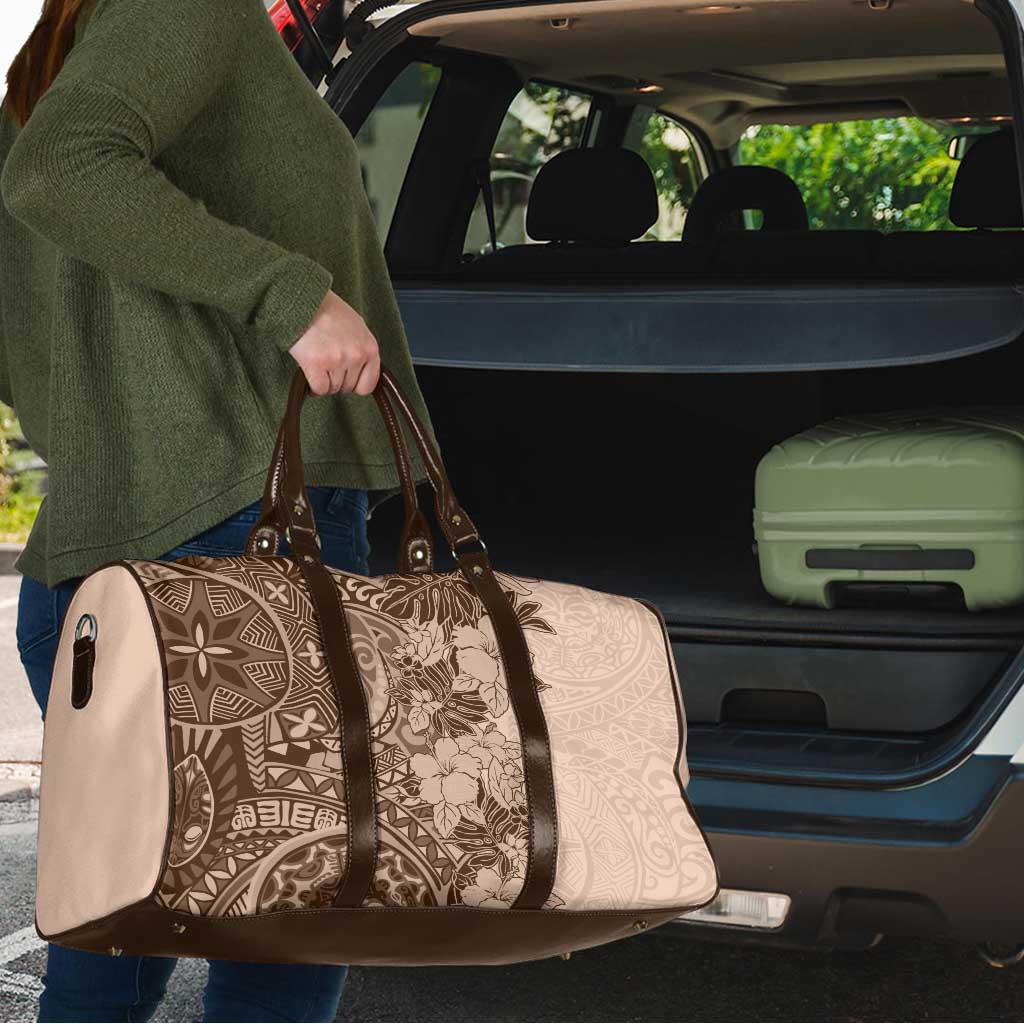 Polynesia Travel Bag Hibiscus Hawaiian Tribal Tattoo Retro Pink Pastel - Polynesian Pride