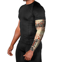Hawaii Beige Version Arm Sleeves Aloha Tribal Pattern - Polynesian Pride