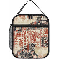 Hawaii Lunch Bag Aloha Tribal Pattern Beige Version LT9 10.2 × 8.3 × 4.3 inch Beige - Polynesian Pride