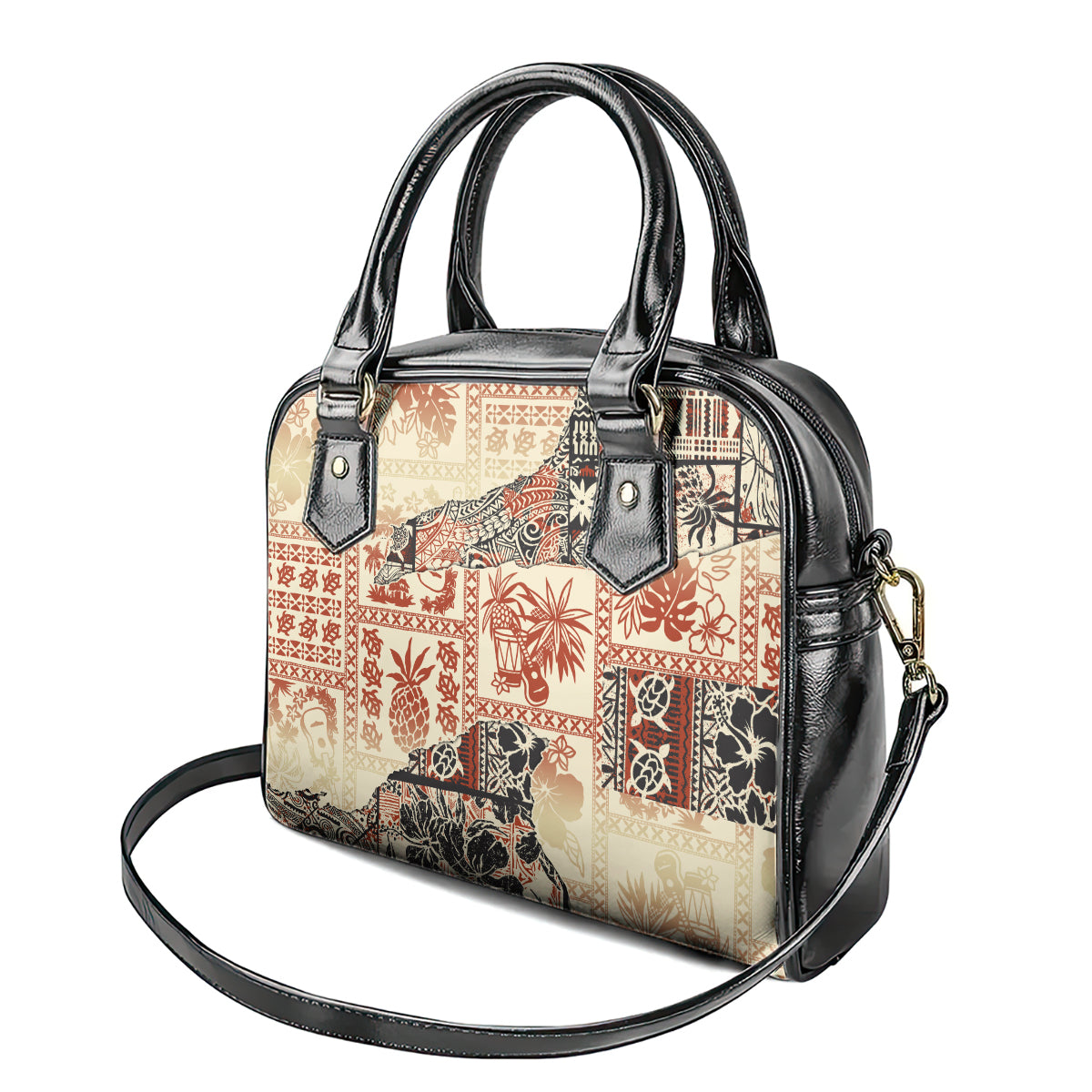 Hawaii Shoulder Handbag Aloha Tribal Pattern Beige Version LT9 - Polynesian Pride