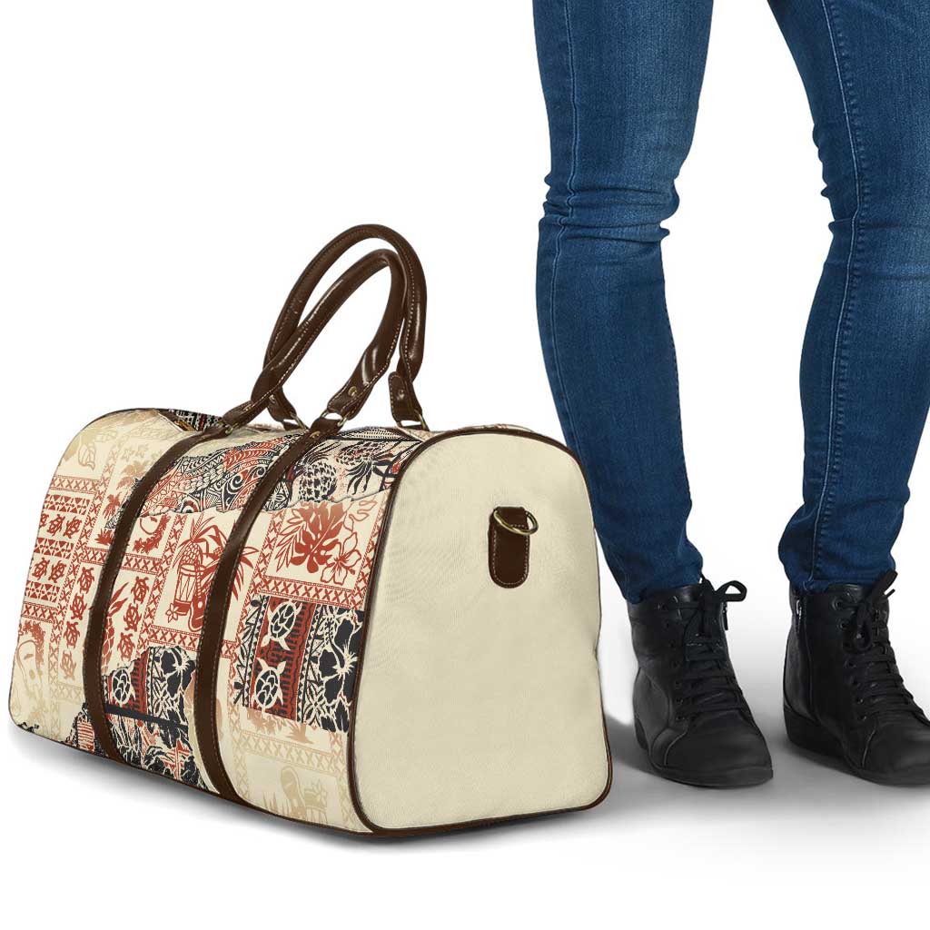 Hawaii Beige Version Travel Bag Aloha Tribal Pattern - Polynesian Pride