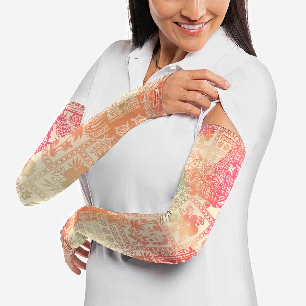Hawaii Sweat Pink Ombre Arm Sleeves Aloha Tribal Pattern - Polynesian Pride