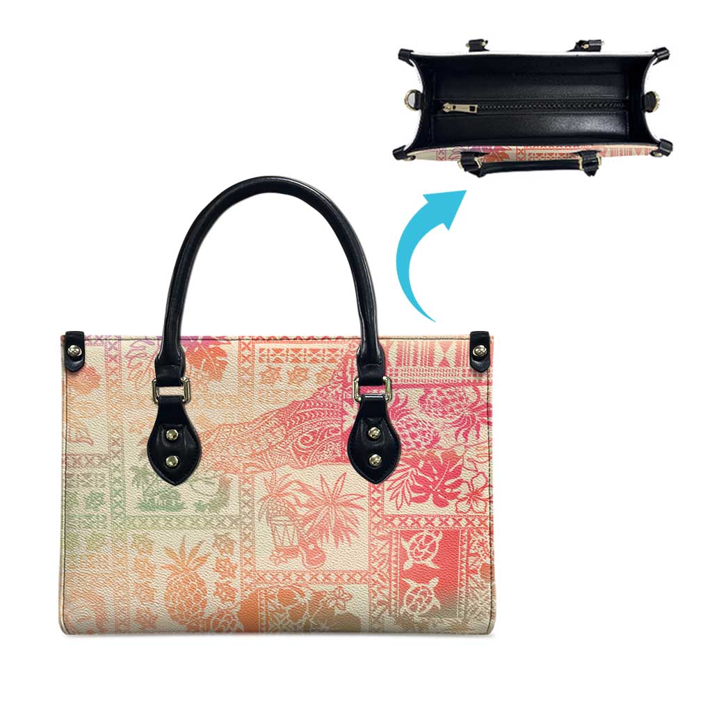 Hawaii Sweat Pink Ombre Leather Bag Aloha Tribal Pattern - Polynesian Pride