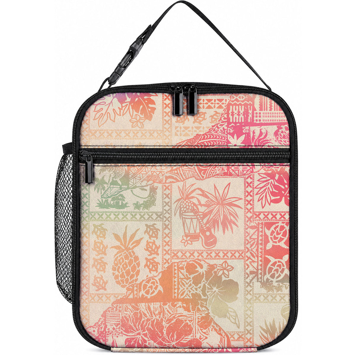 Hawaii Lunch Bag Aloha Tribal Pattern Sweat Pink Ombre LT9 10.2 × 8.3 × 4.3 inch Pink - Polynesian Pride