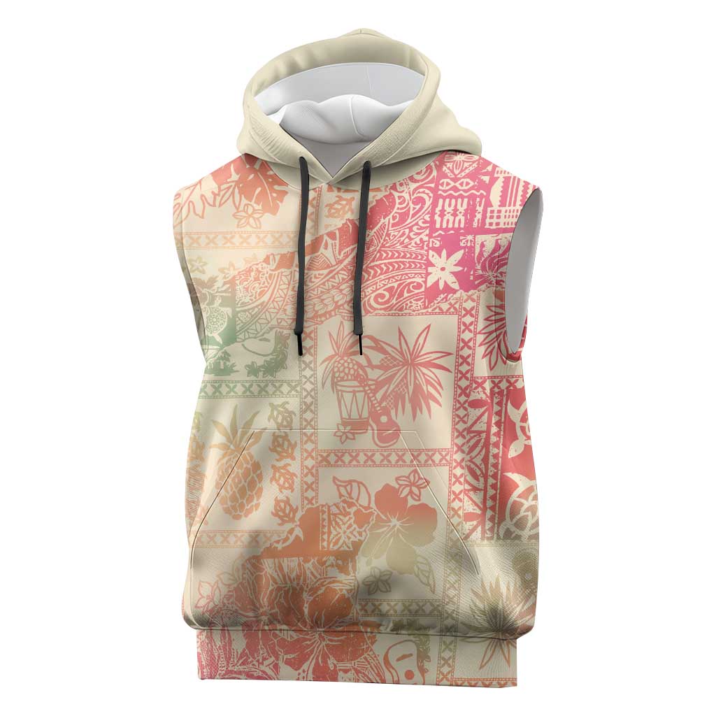 Hawaii Sweat Pink Ombre Sleeveless Hoodie Aloha Tribal Pattern LT9 Pink - Polynesian Pride