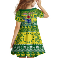 Cook Islands Christmas Family Matching Off Shoulder Maxi Dress and Hawaiian Shirt Santa Beach Meri Kiritimiti LT9 - Polynesian Pride