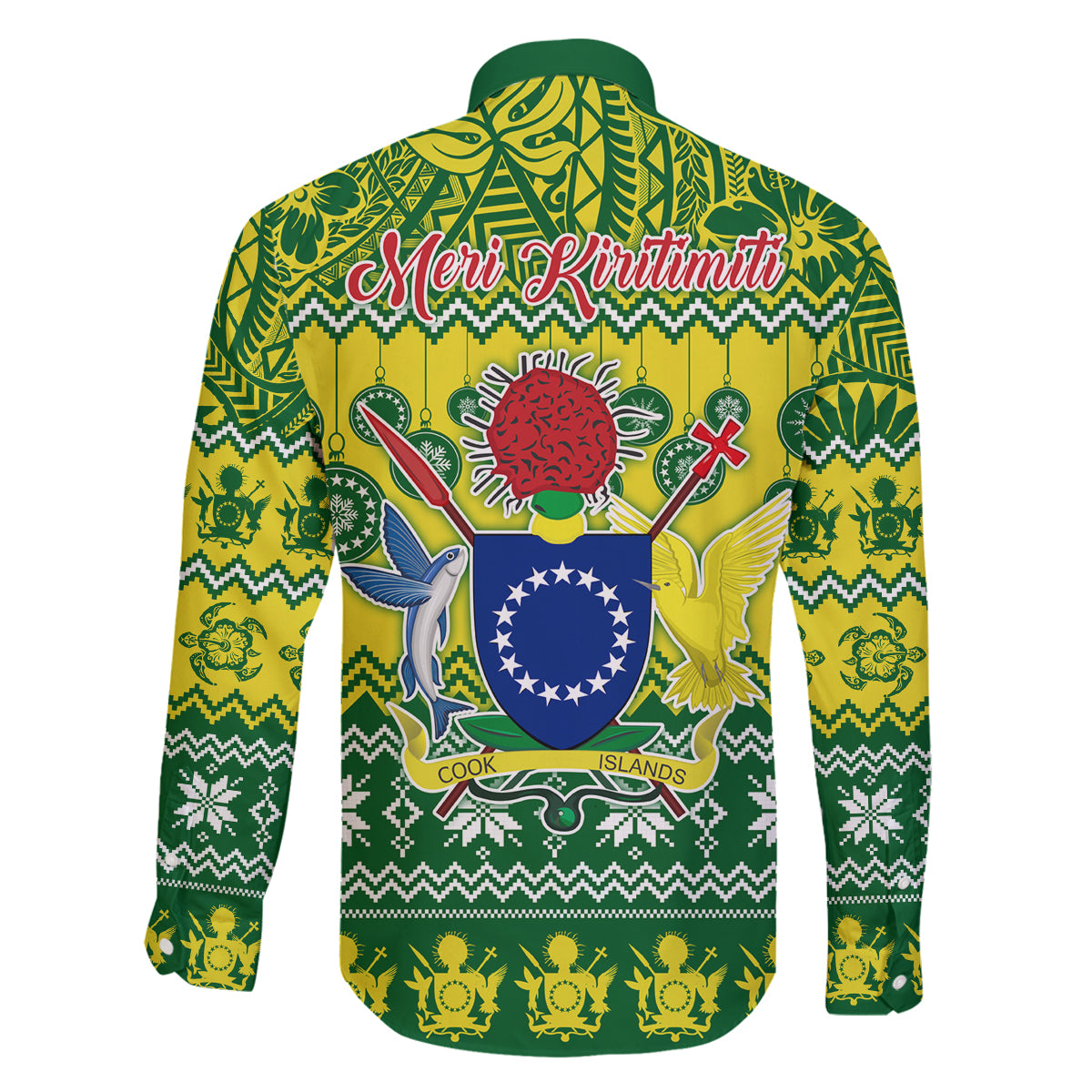 Cook Islands Christmas Family Matching Off Shoulder Short Dress and Hawaiian Shirt Santa Beach Meri Kiritimiti LT9 - Polynesian Pride