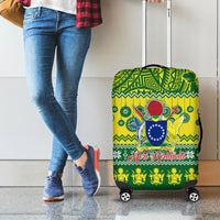 Cook Islands Christmas Luggage Cover Santa Beach Meri Kiritimiti LT9 - Polynesian Pride