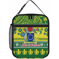 Cook Islands Christmas Lunch Bag Santa Beach Meri Kiritimiti LT9 10.2 × 8.3 × 4.3 inch Green - Polynesian Pride