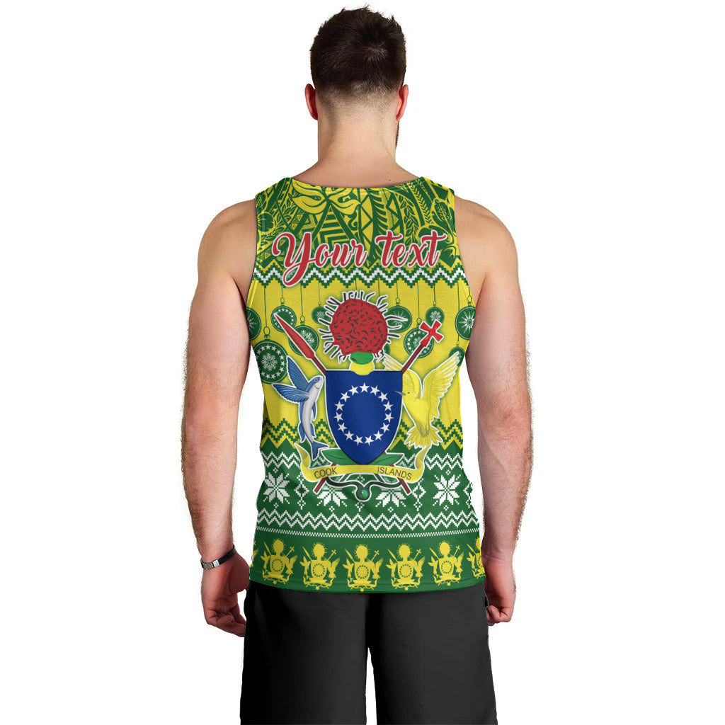 Personalised Cook Islands Christmas Men Tank Top Santa Beach Meri Kiritimiti LT9 - Polynesian Pride