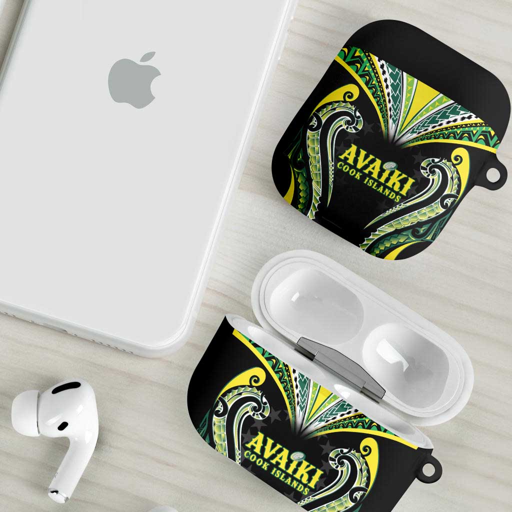 Rugby Cook Islands Avaiki AirPods Case Black Kuki Airani Tribal Maori Inspired LT9 - Polynesian Pride