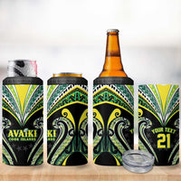 Custom Rugby Cook Islands Avaiki 4 in 1 Can Cooler Tumbler Black Kuki Airani Tribal Maori Inspired LT9 - Polynesian Pride