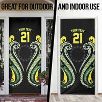 Custom Rugby Cook Islands Avaiki Door Cover Black Kuki Airani Tribal Maori Inspired LT9 - Polynesian Pride