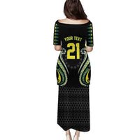 Custom Rugby Cook Islands Avaiki Family Matching Puletasi and Hawaiian Shirt Black Kuki Airani Tribal Maori Inspired LT9 - Polynesian Pride