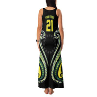 Custom Rugby Cook Islands Avaiki Family Matching Tank Maxi Dress and Hawaiian Shirt Black Kuki Airani Tribal Maori Inspired LT9 - Polynesian Pride
