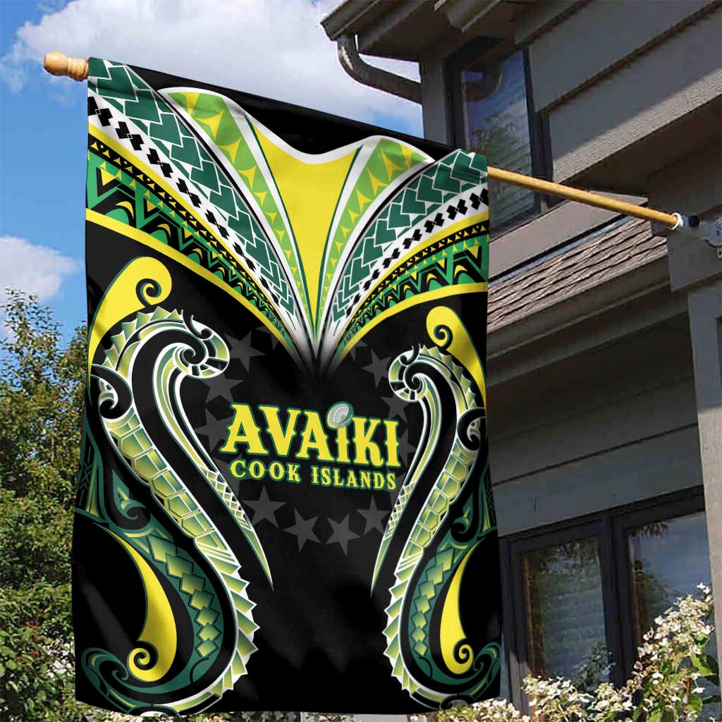 Rugby Cook Islands Avaiki Garden Flag Black Kuki Airani Tribal Maori Inspired LT9 - Polynesian Pride