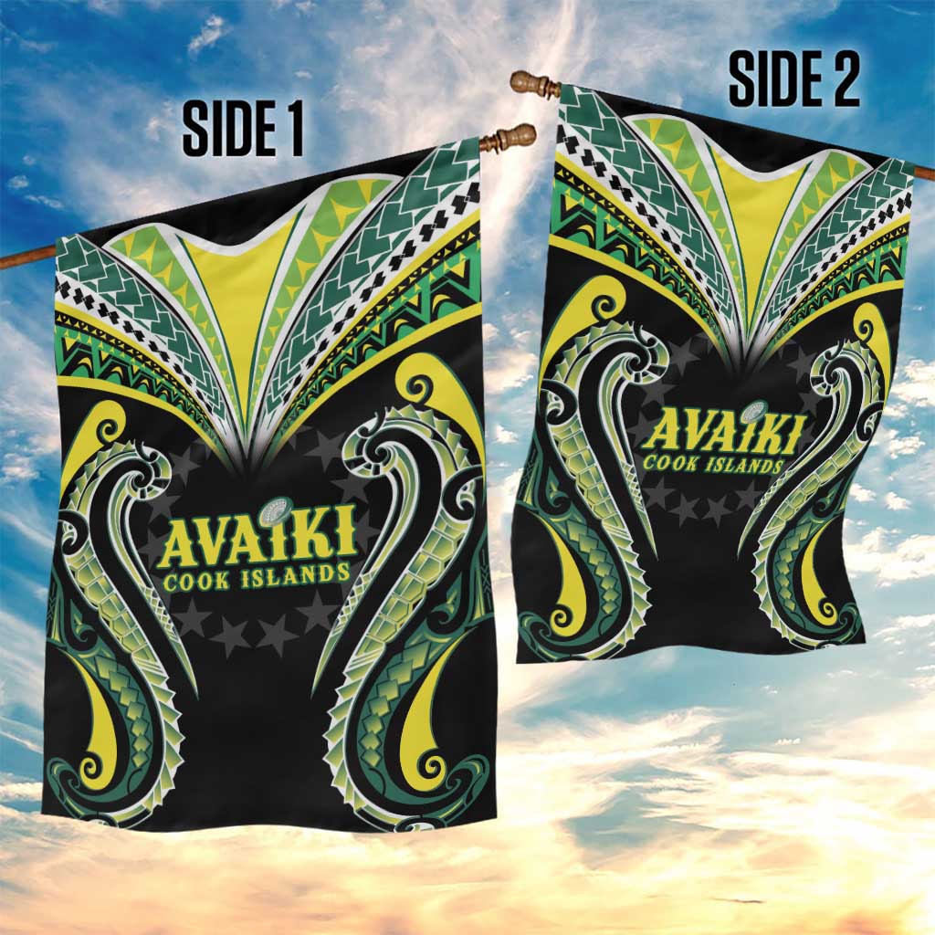 Rugby Cook Islands Avaiki Garden Flag Black Kuki Airani Tribal Maori Inspired LT9 - Polynesian Pride