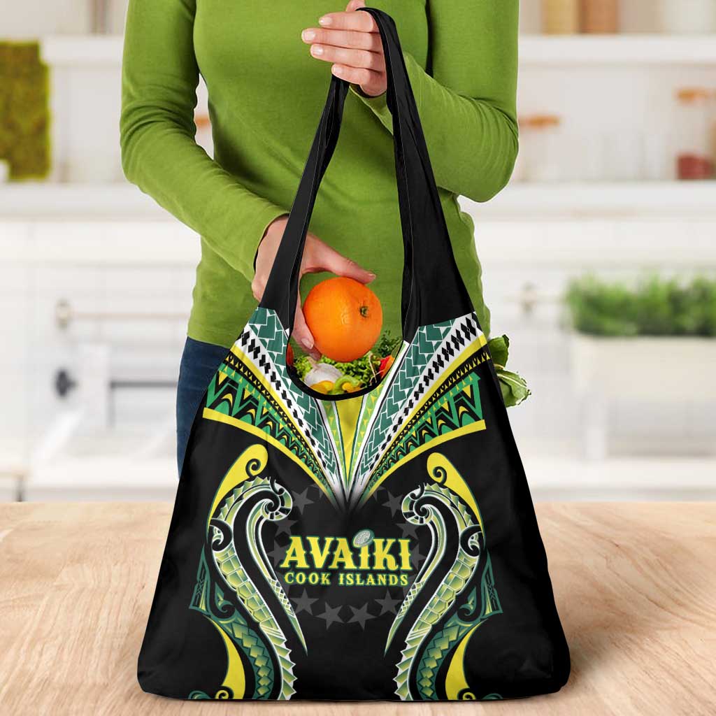 Rugby Cook Islands Avaiki Grocery Bag Black Kuki Airani Tribal Maori Inspired LT9 - Polynesian Pride