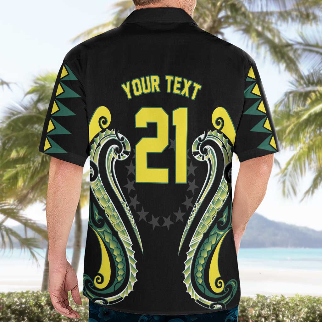 Custom Rugby Cook Islands Avaiki Hawaiian Shirt Black Kuki Airani Tribal Maori Inspired LT9 - Polynesian Pride