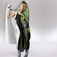 Rugby Cook Islands Avaiki Hooded Blanket Black Kuki Airani Tribal Maori Inspired LT9 - Polynesian Pride