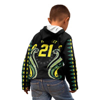 Custom Rugby Cook Islands Avaiki Kid Hoodie Black Kuki Airani Tribal Maori Inspired LT9 - Polynesian Pride