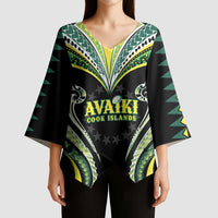 Custom Rugby Cook Islands Avaiki Kimono Sleeve Blouse Black Kuki Airani Tribal Maori Inspired LT9 - Polynesian Pride
