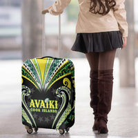 Rugby Cook Islands Avaiki Luggage Cover Black Kuki Airani Tribal Maori Inspired LT9 - Polynesian Pride