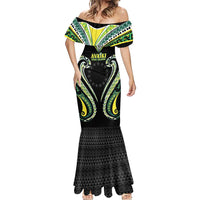 Custom Rugby Cook Islands Avaiki Mermaid Dress Black Kuki Airani Tribal Maori Inspired LT9 - Polynesian Pride