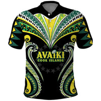 Custom Rugby Cook Islands Avaiki Polo Shirt Black Kuki Airani Tribal Maori Inspired LT9 Black - Polynesian Pride