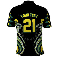 Custom Rugby Cook Islands Avaiki Polo Shirt Black Kuki Airani Tribal Maori Inspired LT9 - Polynesian Pride